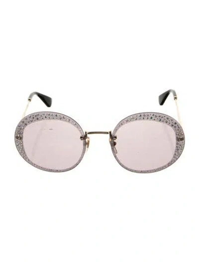 Pre-owned Gucci Round Mirrored Sunglasses In Pink