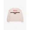 Gucci Round-neck Brand-print Cotton-jersey Sweatshirt 4-12 Y In Rose Water/mc