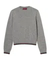 Gucci Cashmere Sweater Luxe Web Ribbon In Gray