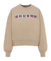 Gucci Caramel-coloured Sweatshirt With Printed Logo In Nude