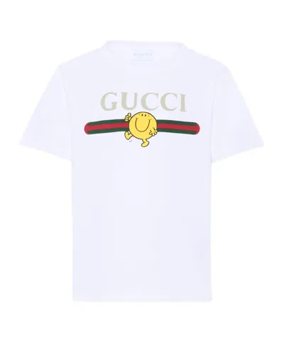 Gucci Kids' Round-neck T-shirt In White