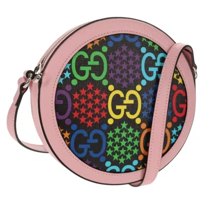 Pre-owned Gucci Round Shoulder Bag Psychedelic Print Gg Coated Canvas Multicolour Canvas Shoulder Bag Bag (pre