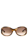 Gucci Round-frame Logo Sunglasses In Brown