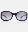 Gucci Acetate Sunglasses With Gradient Lenses And Oval Frame In Black