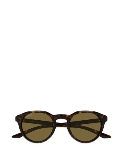 Gucci Round Sunglasses In Brown