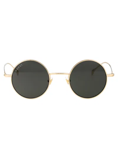 Gucci Logo-engraved Sunglasses In Gold