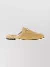 Gucci Round Toe Flat Sole Metal Hardware Slippers In Brown