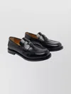 Gucci Round Toe Leather Loafers With Removable Detail In Black
