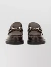 Gucci Round Toe Loafers With Low Block Heel In Brown
