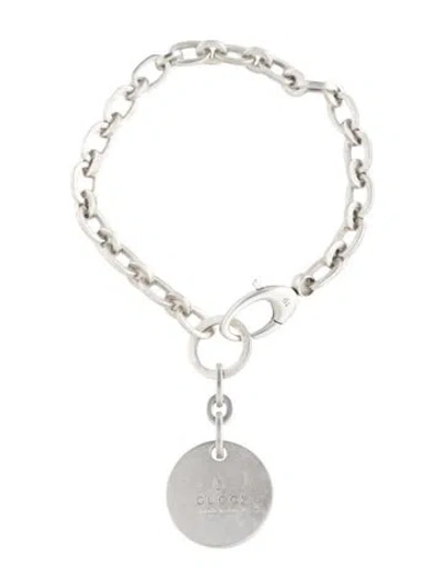 Pre-owned Gucci Round Trademark Charm Bracelet, 7.5" In Multicolor