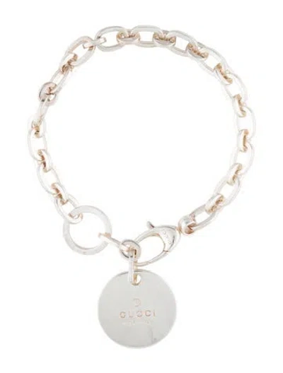 Pre-owned Gucci Round Trademark Charm Bracelet, 7.5" In Multicolor