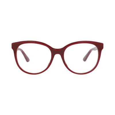 Pre-owned Gucci Round-frame Acetate Optical Frames 'burgundy/transparent' | Red | Women's Size Onesize