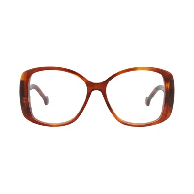 Pre-owned Gucci Round-frame Acetate Optical Frames 'havana/transparent' | Brown | Women's Size Onesize