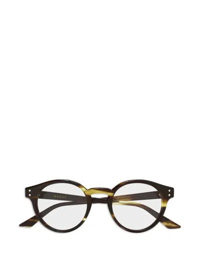 Gucci Round-frame Glasses In Brown