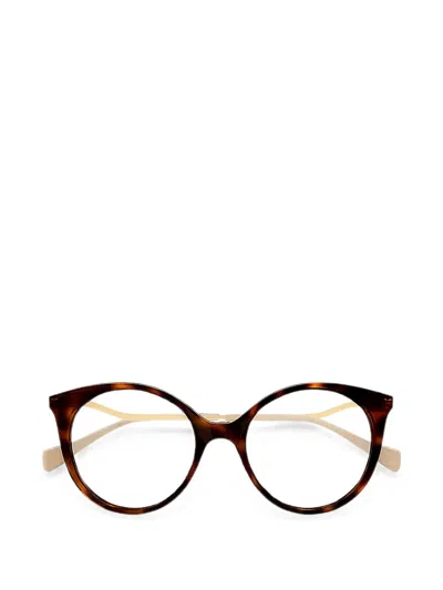 Gucci Round-frame Glasses In Brown