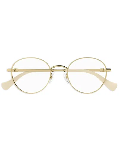 Gucci Round-frame Glasses In Gold