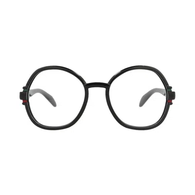 Pre-owned Gucci Round-frame Injection Optical Frames 'black/transparent' | Women's Size Onesize