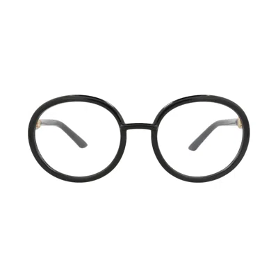 Pre-owned Gucci Round-frame Injection Optical Frames 'black/transparent' | Women's Size Onesize