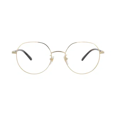 Pre-owned Gucci Round-frame Metal Optical Frames 'gold/havana/transparent' | Men's Size Onesize