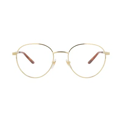Pre-owned Gucci Round-frame Metal Optical Frames 'gold/transparent' | Men's Size Onesize