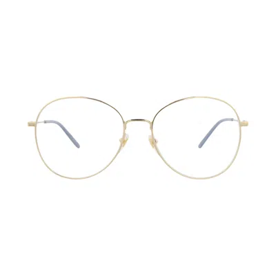 Pre-owned Gucci Round-frame Metal Optical Frames 'gold/transparent' | Women's Size Onesize