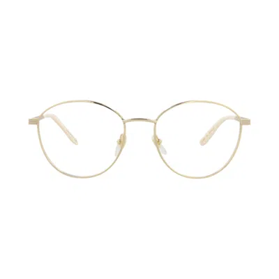 Pre-owned Gucci Round-frame Metal Optical Frames 'gold/transparent' | Women's Size Onesize