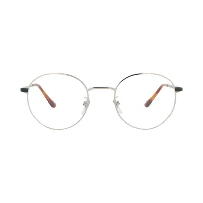 Pre-owned Gucci Round-frame Metal Optical Frames 'silver Green Transparent' | Multi-color | Men's Size Onesize