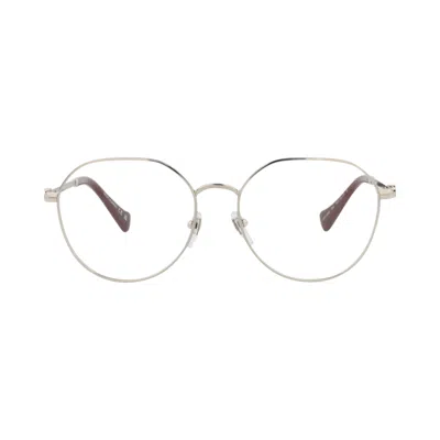 Pre-owned Gucci Round-frame Metal Optical Frames 'silver/transparent' | Women's Size Onesize