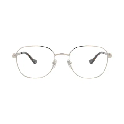 Pre-owned Gucci Round-frame Metal Optical Frames 'silver/transparent' | Women's Size Onesize