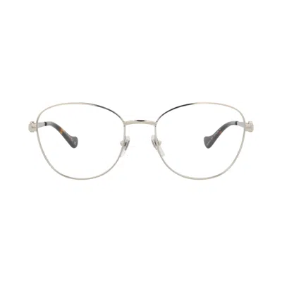 Pre-owned Gucci Round-frame Metal Optical Frames 'silver/transparent' | Women's Size Onesize