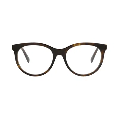 Pre-owned Gucci Round-frame Optical Frames 'havana/transparent' | Brown | Women's Size Onesize