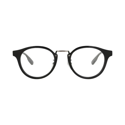 Pre-owned Gucci Round-frame Recycled Acetate Optical Frames 'black/silver/transparent' | Men's Size Onesize
