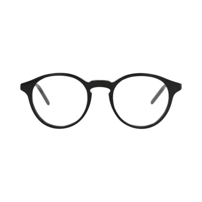 Pre-owned Gucci Round-frame Recycled Acetate Optical Frames 'black/transparent' | Men's Size Onesize
