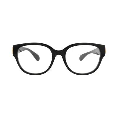 Pre-owned Gucci Round-frame Recycled Acetate Optical Frames 'black/transparent' | Women's Size Onesize