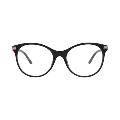 Pre-owned Gucci Round-frame Recycled Acetate Optical Frames 'black/transparent' | Women's Size Onesize