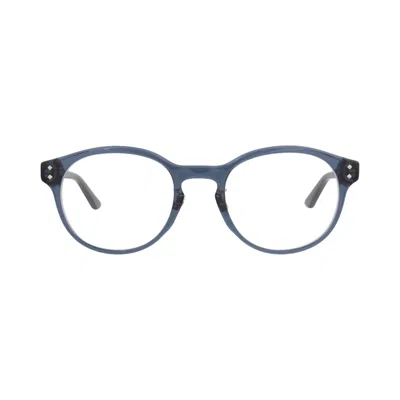 Pre-owned Gucci Round-frame Recycled Acetate Optical Frames 'blue/transparent' | Men's Size Onesize