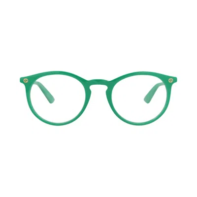 Pre-owned Gucci Round-frame Recycled Acetate Optical Frames 'green/transparent' | Men's Size Onesize
