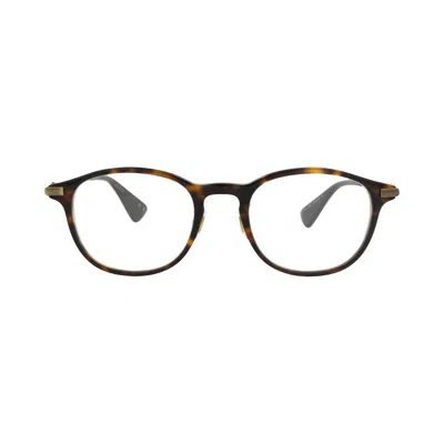 Pre-owned Gucci Round-frame Recycled Acetate Optical Frames 'havana/gold/transparent' | Brown | Men's Size One