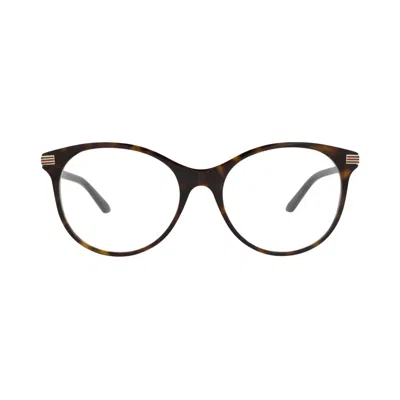 Pre-owned Gucci Round-frame Recycled Acetate Optical Frames 'havana/transparent' | Brown | Women's Size Onesiz
