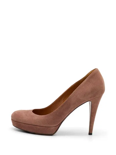 Pre-owned Gucci Round-toe Platform Pumps In Pink