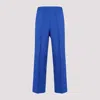 Gucci Brand-embroidered Slip-pocket Straight-leg Regular-fit Wool-blend Trousers In Royal Blue
