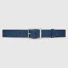 Gucci Gg Rubber-effect Leather Belt In Blue