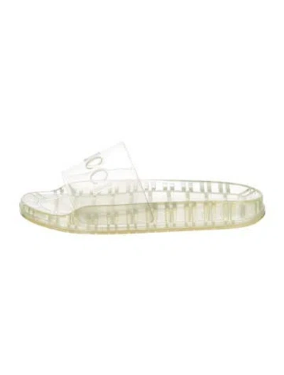 Pre-owned Gucci Rubber Flip Flops In Clear