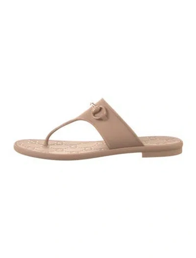 Pre-owned Gucci Rubber Flip Flops In Neutral