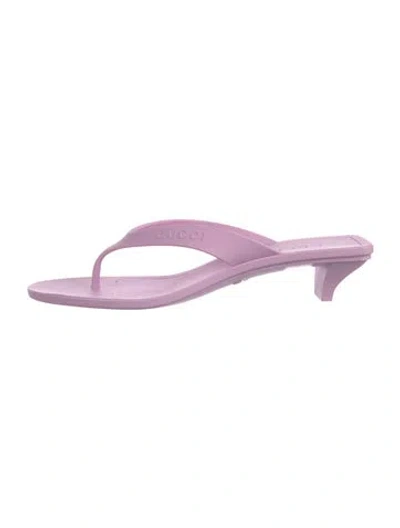 Pre-owned Gucci Rubber Flip Flops In Purple