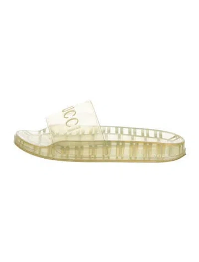 Pre-owned Gucci Rubber Flip Flops In Transparent