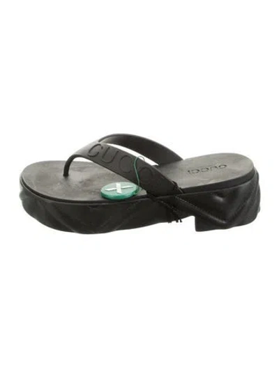 Pre-owned Gucci Rubber Flip Flops W/ Tags In Black