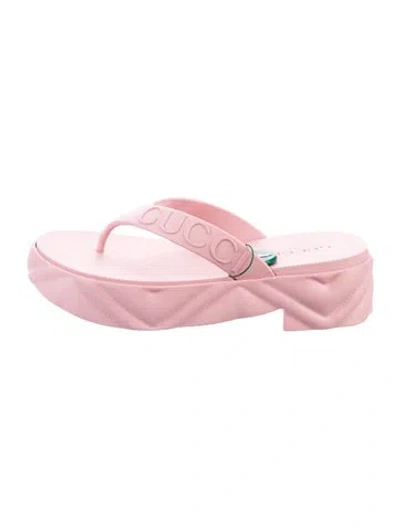 Pre-owned Gucci Rubber Flip Flops W/ Tags In Pink
