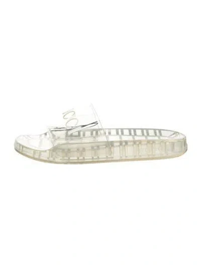 Pre-owned Gucci Rubber Flip Flops In White