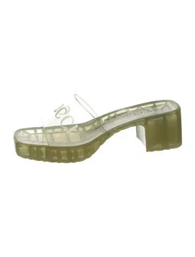 Pre-owned Gucci Rubber Graphic Print Slides In Transparent